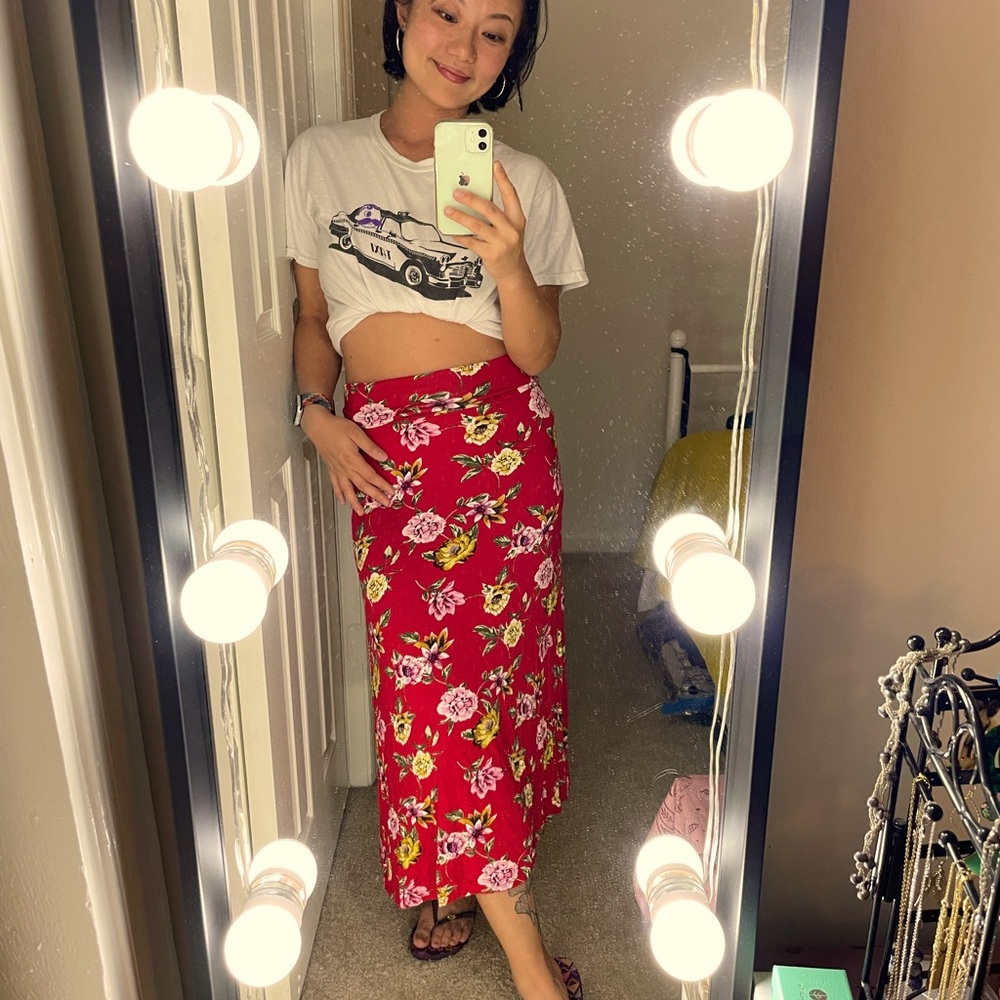Cute floral midi/maxi skirt, size S